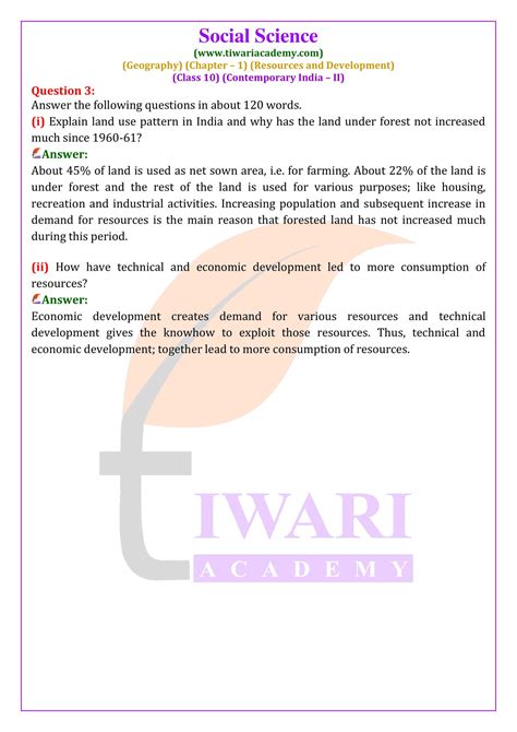 Class 10 Sst Geography Chapter Wise Notes