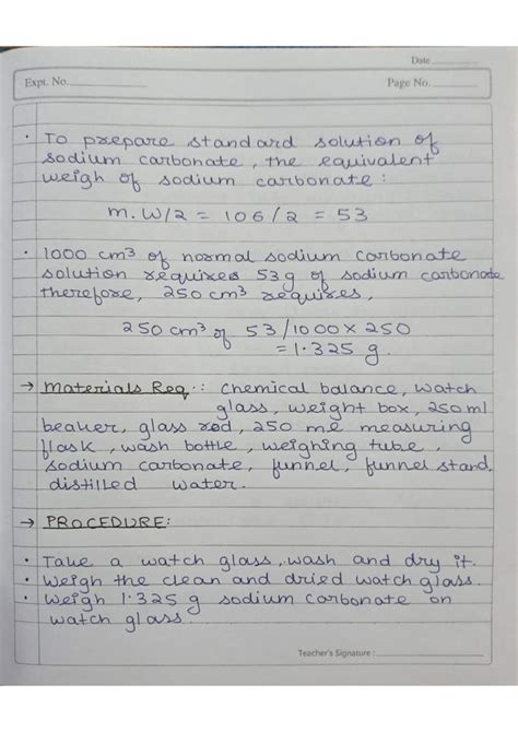 Class 11 Chemistry Practical Notes Pdf