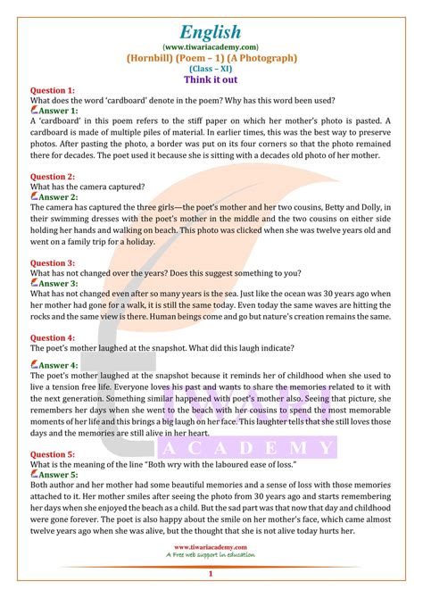 Class 11 English Bbc