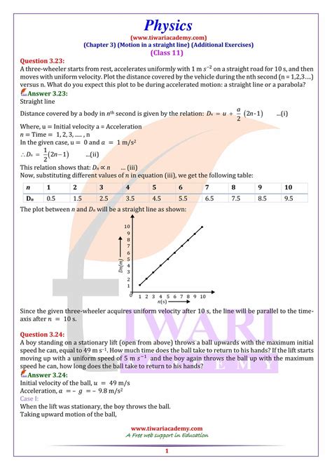 Class 11 Physics Chapter 3 Notes