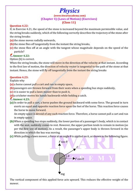 Class 11 Physics Chapter 4 Notes
