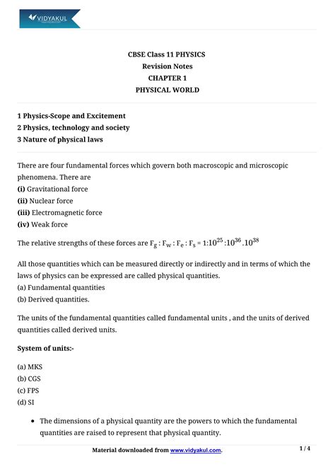 Class 11th Physics Physical World Notes