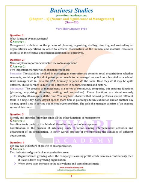 Class 12 Bst Chapter 1 Notes