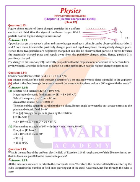 Class 12 Physics 1st Chapter Notes