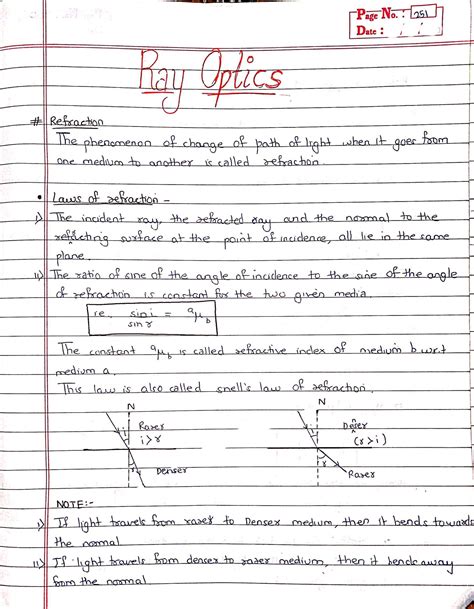 Class 12 Physics Ray Optics Notes Expoll