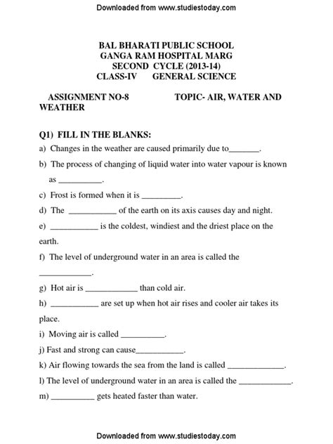 Class 4 Science Worksheets Sample Papers Question Papers 4th Standard Science Question Answer - 4th Standard Science Question Answer