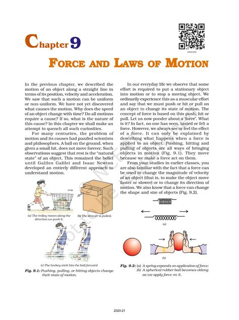 Class 9 Force And Laws Of Motion Notes