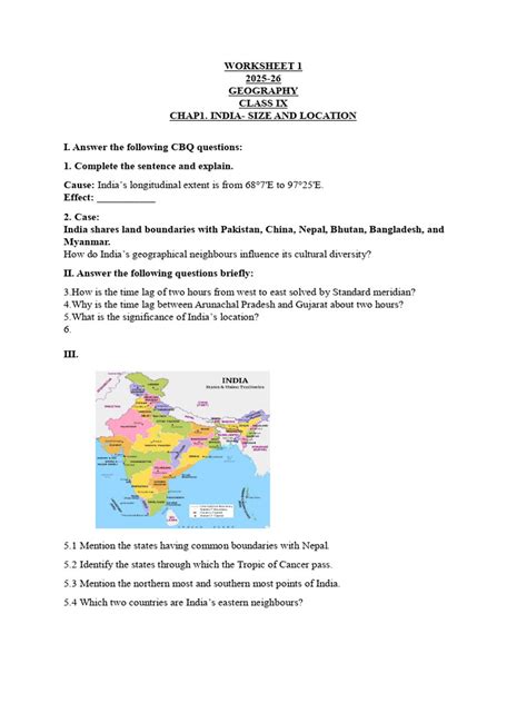 Class 9 Geo Ch 1 Extra Questions