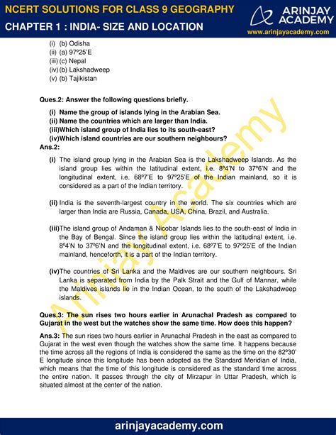 Class 9 Geography Ch 1 Question Answer
