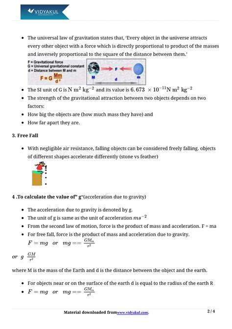 Class 9 Gravitation Notes