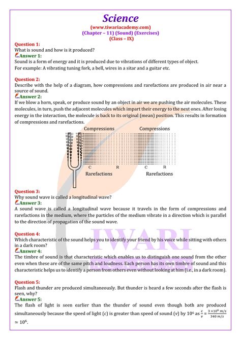 Class 9 Science Chapter Sound Question Answer
