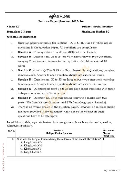 Class 9 Sst Sample Paper 2022 23
