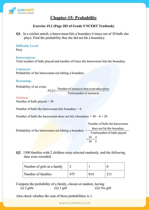 Class 9th Probability