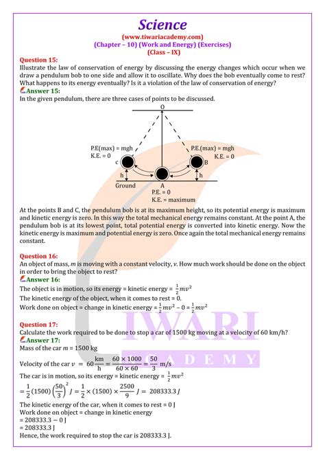 Class 9th Work And Energy Notes