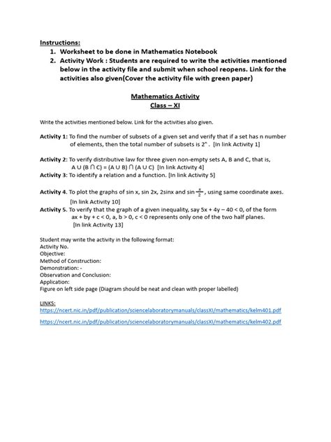 Class Xi Mathematics Guide