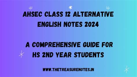 Download Class 12 Alternative English Notes 