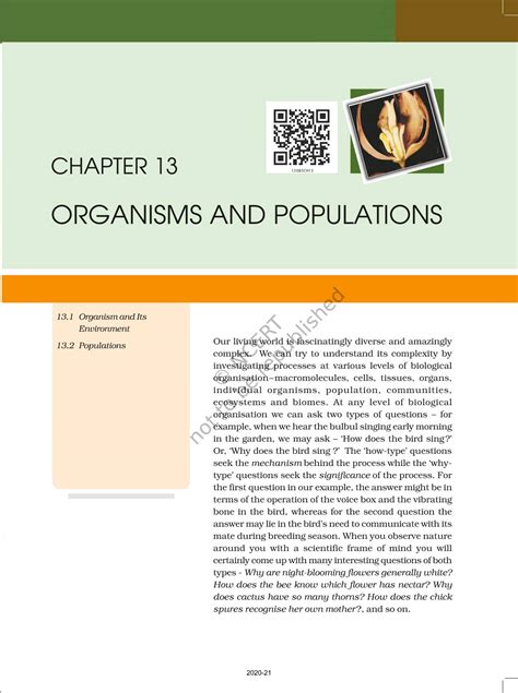 Full Download Class Xii Chapter 13 Organisms And Populations Biology 