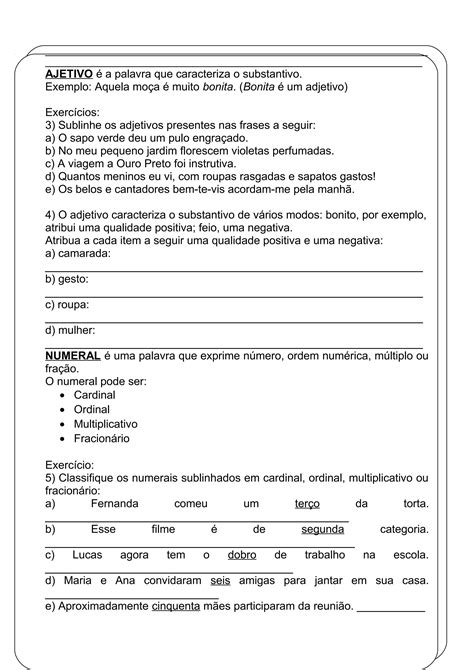 Classes Gramaticais Exercicios