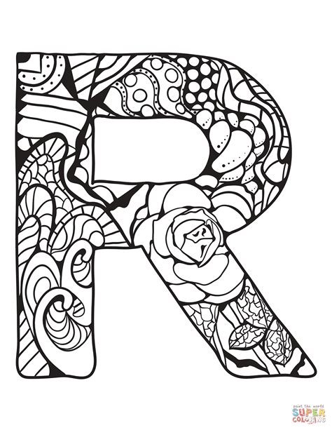 Classic Letter R Coloring Page Free Printable Coloring Letter R Coloring Page - Letter R Coloring Page