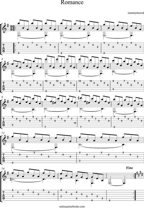 classical guitar romance tab