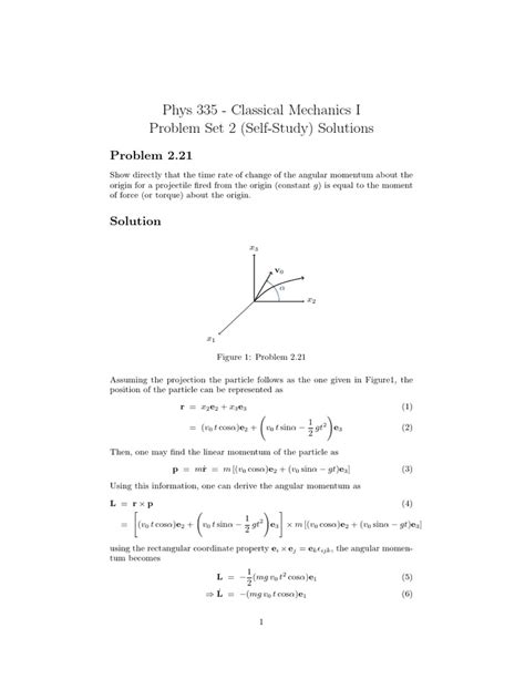 Classical Mechanics Problem Solutions