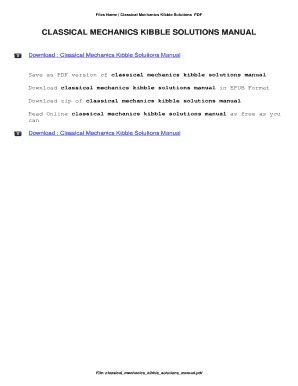 Read Classical Mechanics Kibble Solutions Guide 