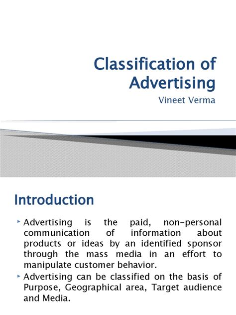 Classification Of Advertising