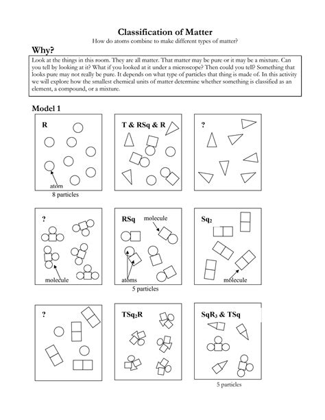 Classification Of Matter Pogil