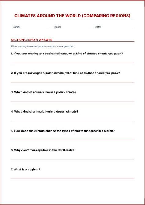 Classifying World Climates Answer