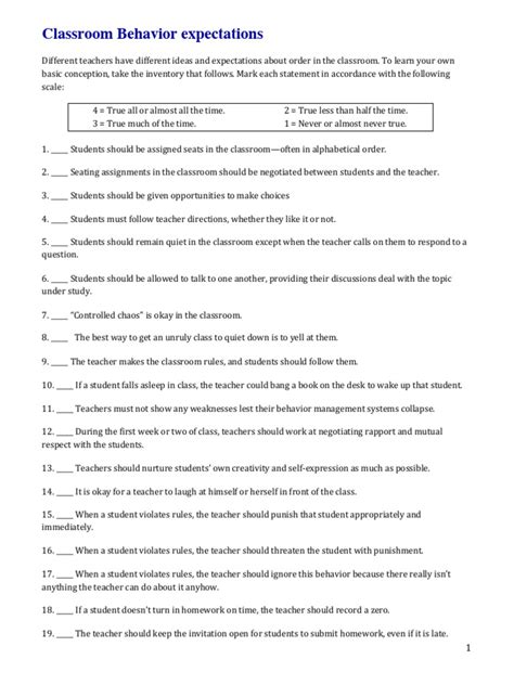 Classroom Behavior Inventory Schaefer