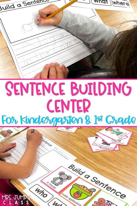 Classroom Center For Building Sentences In Kindergarten And By In A Sentence For Kindergarten - By In A Sentence For Kindergarten