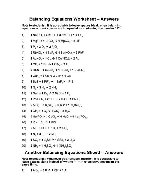 Classroom Resources Balancing Equations With Note Cards Aact Balancing Act Worksheet Answer Key - Balancing Act Worksheet Answer Key