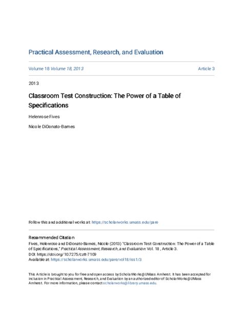 Classroom Test Construction The Power Of A Evaluation