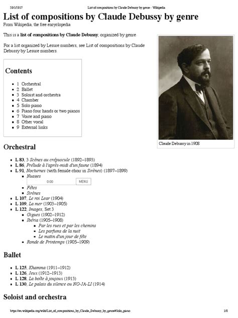 claude debussy compositions list
