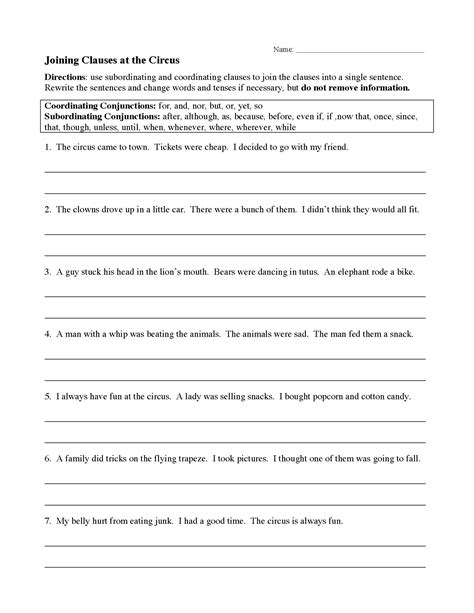 Clauses And Phrases Language Arts Worksheets And Activities Seventh Grade Clauses Worksheet - Seventh Grade Clauses Worksheet