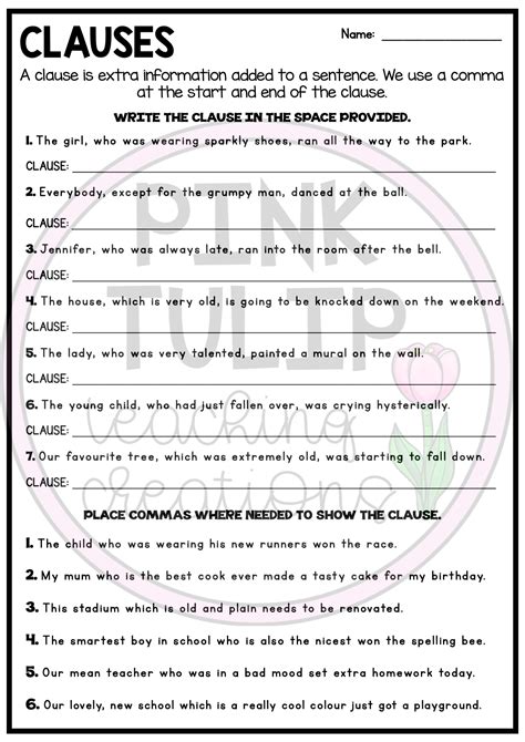Clauses And Phrases Worksheet For Class 7 Phrase And Clause Worksheet - Phrase And Clause Worksheet