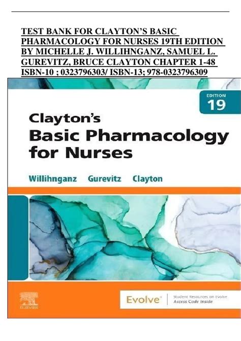 clayton basic pharmacology for nurses test bank