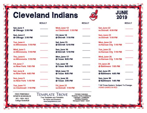 cle indians schedule