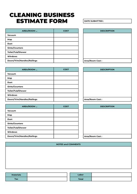 cleaning business forms