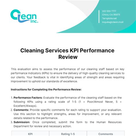 cleaning key performance indicator