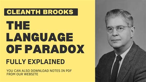 Cleanth Brooks The Language Of Paradox