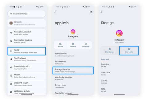 Clear Cache Instagram