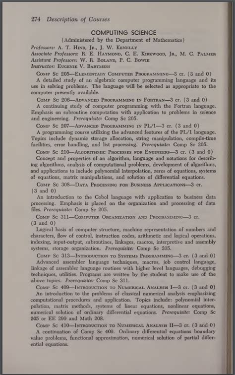 Clemson University Computer Science Course Catalog