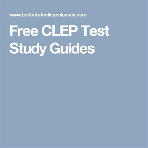 Read Clep Study Guides Free Online 
