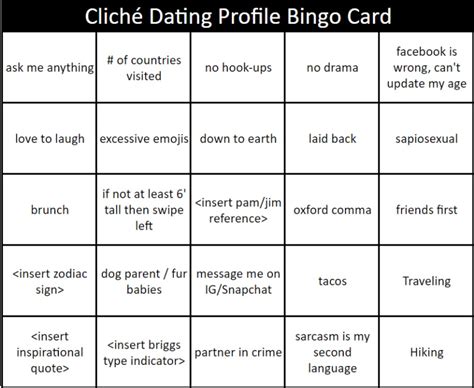 cliche dating profile