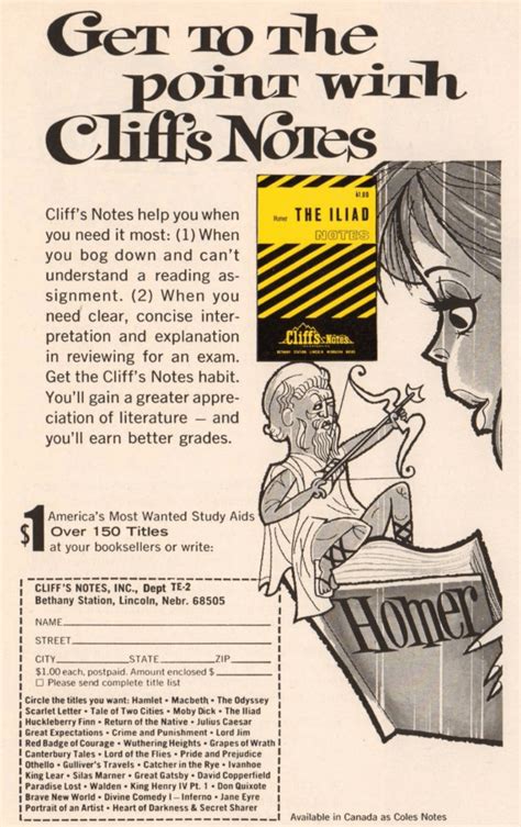 Cliff Notes Vs Coles Notes