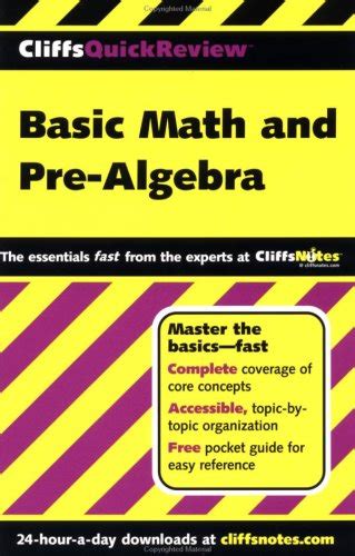 Cliffsquickreview Basic Math And Pre Algebra