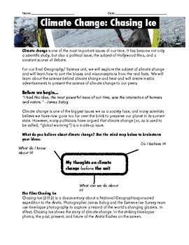Climate Change Chasing Ice Video Worksheet By Ontario Chasing Ice Worksheet Answers - Chasing Ice Worksheet Answers