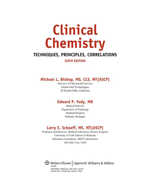 Clinical Chemistry Bishop Case Study Answers