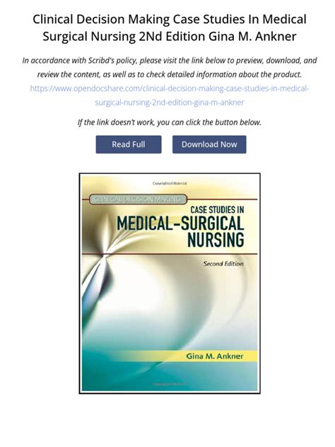 Clinical Decision Making Case Studies In Psychiatric Nursing